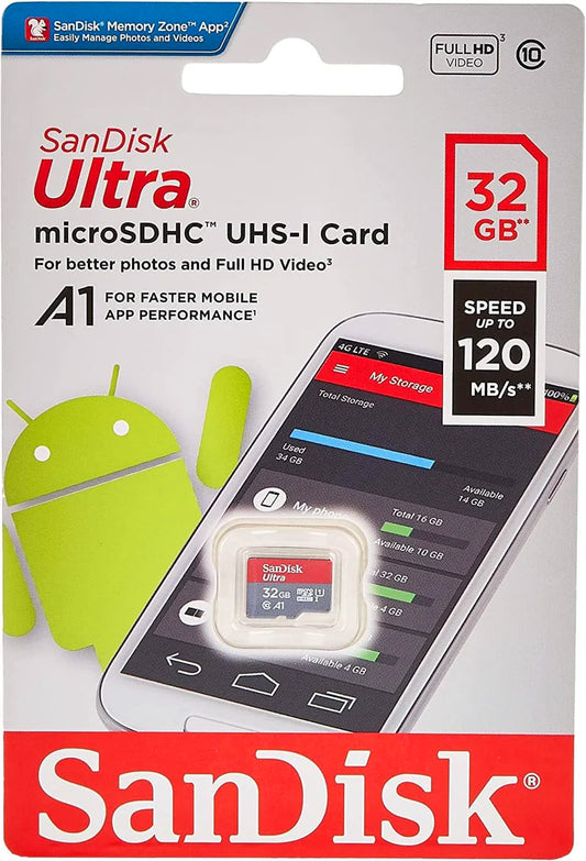 SanDisk Ultra microSDHC-muistikortti, 32 Gt, luokka 10 / UHS-1 U1 SDSQUA4-032G-GN6MN SDSQUA4-032G-GN6MN SDSQUA4-032G-GN6MN