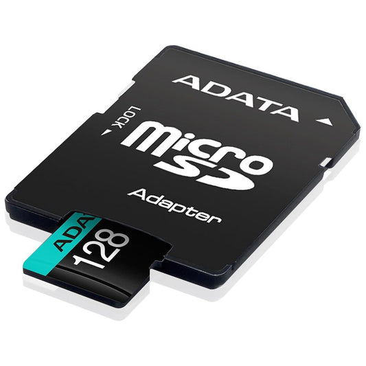 Adata Premier Pro microSDXC -muistikortti, 128GB, Luokka 10 / UHS-1 U3, Sovittimella AUSDX128GUI3V30SA2-RA1