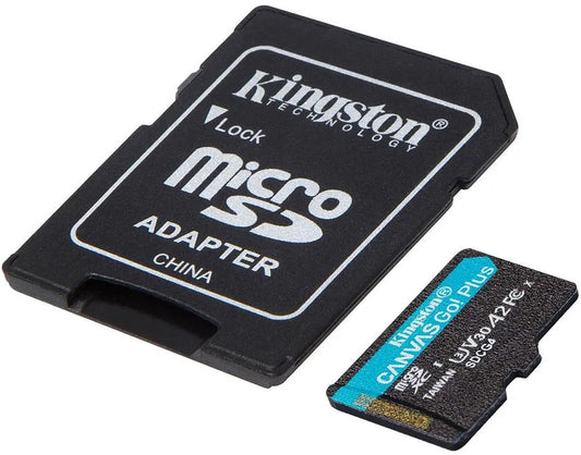 Kingston Canvas Go Plus Android A2 microSDXC-muistikortti, 64 Gt, Luokka 10 / UHS-1 U3, sovittimella SDCG4/64GB