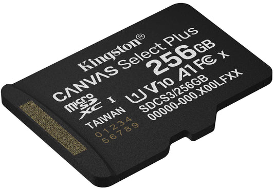 Kingston Canvas Select Plus Android A1 microSDXC-muistikortti, 256 Gt, Luokka 10 / UHS-1 U1 SDCS3/256GBSP