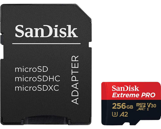Muistikortti microSDXC SanDisk Extreme Pro, 256Gb, Luokka 10 / UHS-1 U3, Sovittimella SDSQXCD-256G-GN6MA