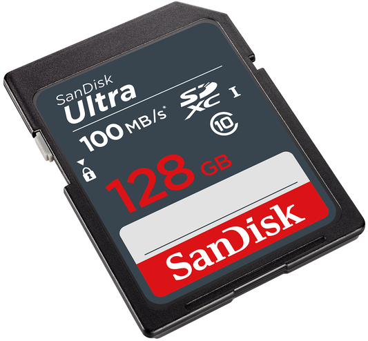 SDXC-muistikortti SanDisk Ultra, 128 Gt, Luokka 10 SDSDUNR-128G-GN3IN