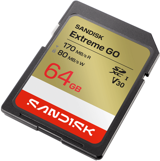 SDXC-muistikortti SanDisk Extreme Go, 64Gt, Luokka 10 / UHS-1 U1 SDSDXGN-064G-GNCIN