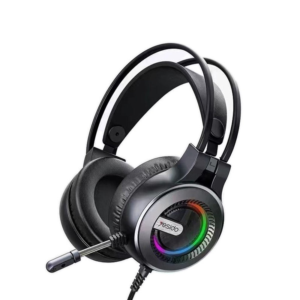 Gaming-kuulokkeet 3.5mm Yesido EK02, RGB, 2.2m, Mustat
