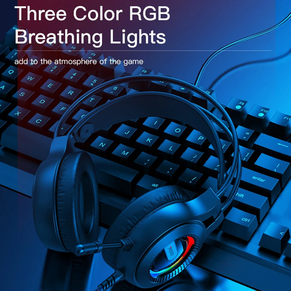 Gaming-kuulokkeet 3.5mm Yesido EK02, RGB, 2.2m, Mustat