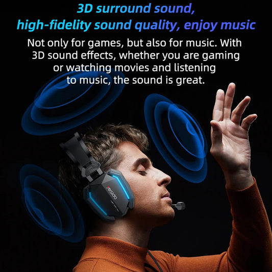 Gaming-kuulokkeet 3.5mm Yesido EK03, RGB, 2m, Mustat