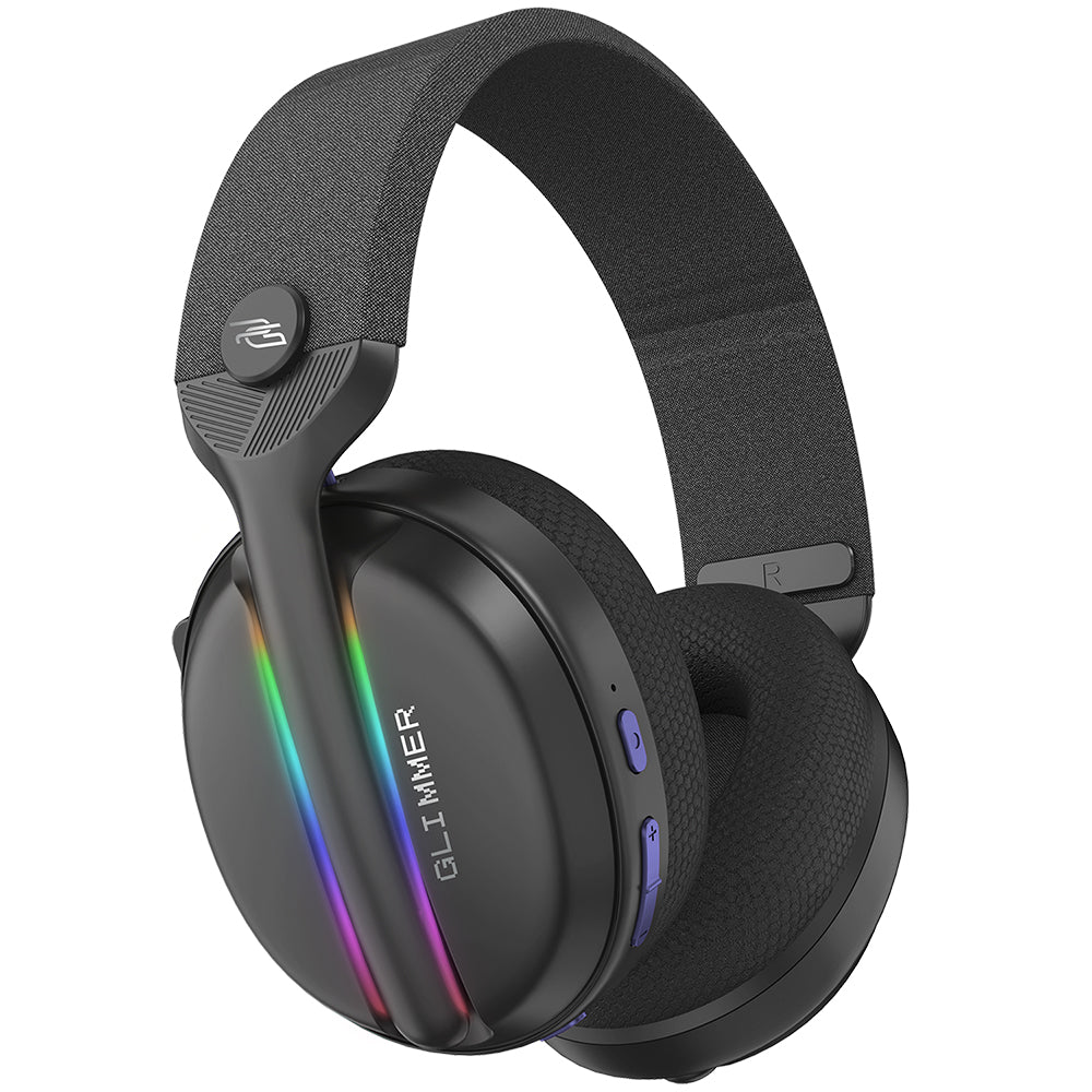 Proove Glimmer langattomat pelikuulokkeet, RGB, BT / Wi-Fi / Wired, musta violetti WHGL00022016