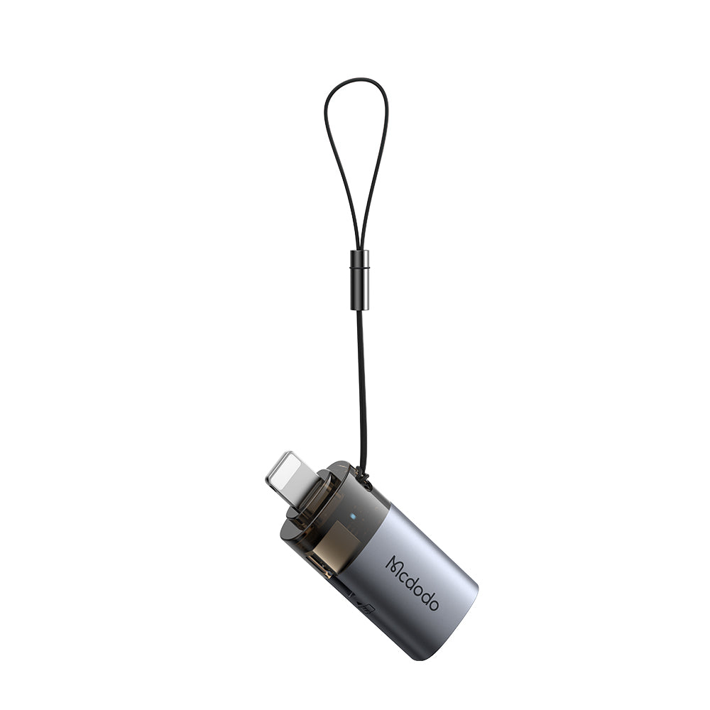 Lightning McDodo OT-7850 -kortinlukija, USB-A (OTG) - microSD, Musta