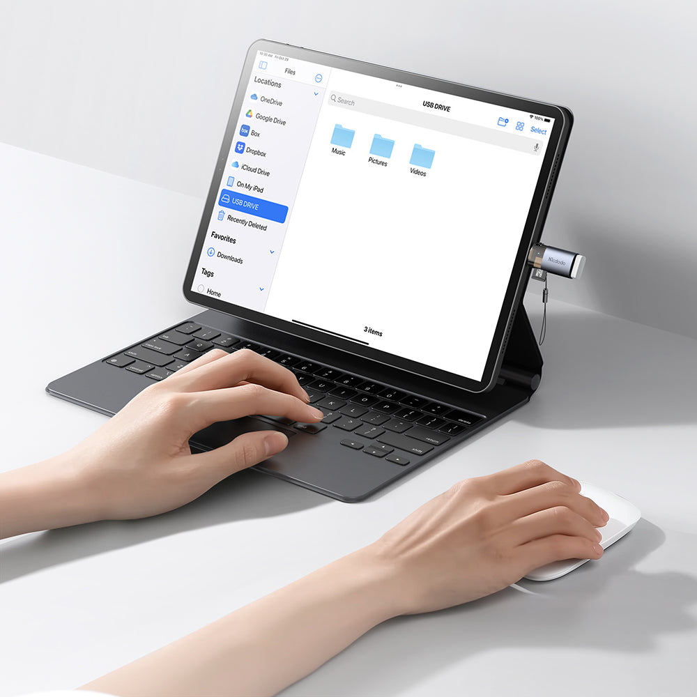 Lightning McDodo OT-7850 -kortinlukija, USB-A (OTG) - microSD, Musta
