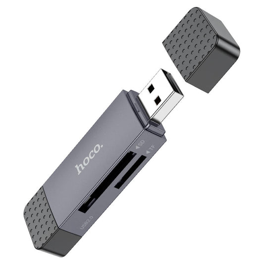 USB 3.0 / USB-C -kortinlukija HOCO HB45, SD - microSD, Harmaa