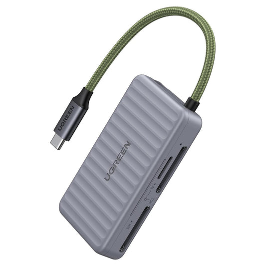 UGREEN 55886 USB-C -kortinlukija, jossa on järjestäjä, 2 x SD - microSD, Harmaa