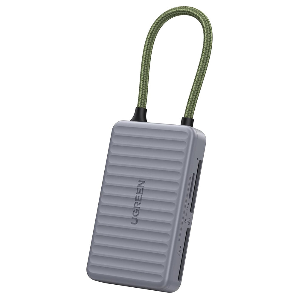 UGREEN 55886 USB-C -kortinlukija, jossa on järjestäjä, 2 x SD - microSD, Harmaa