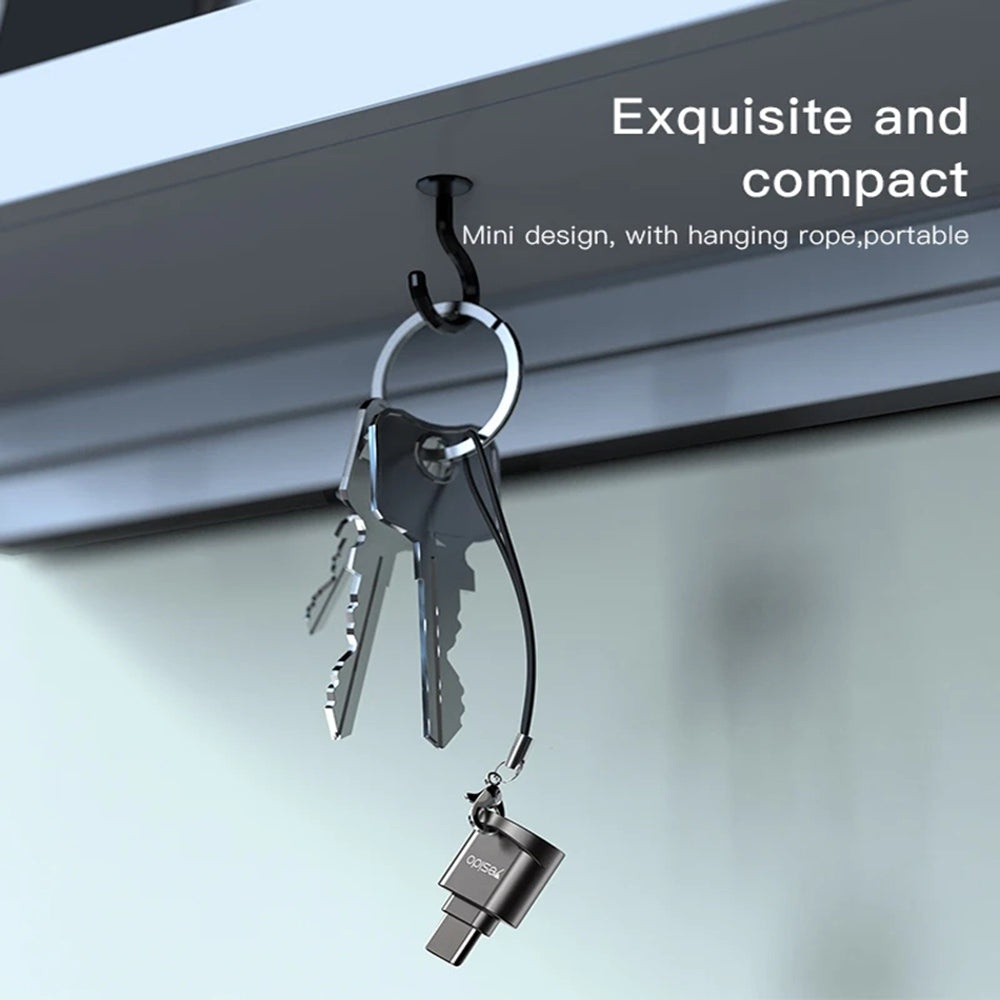 USB-C-kortinlukija Yesido GS19, microSD, Harmaa