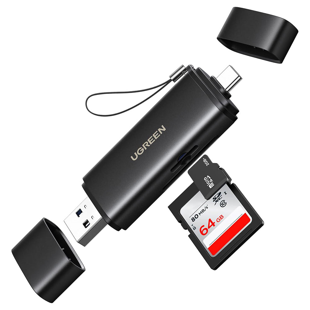 USB / USB-C -kortinlukija UGREEN CM803 (65024), SD - microSD, Musta