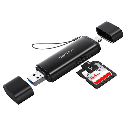 USB / USB-C -kortinlukija UGREEN CM803 (65024), SD - microSD, Musta