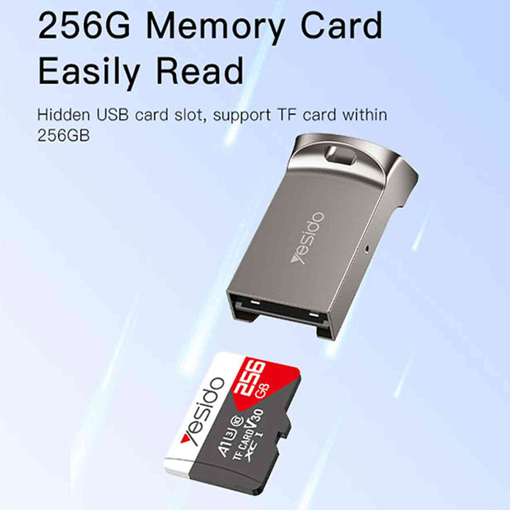 USB-kortinlukija Yesido GS20, microSD, Harmaa