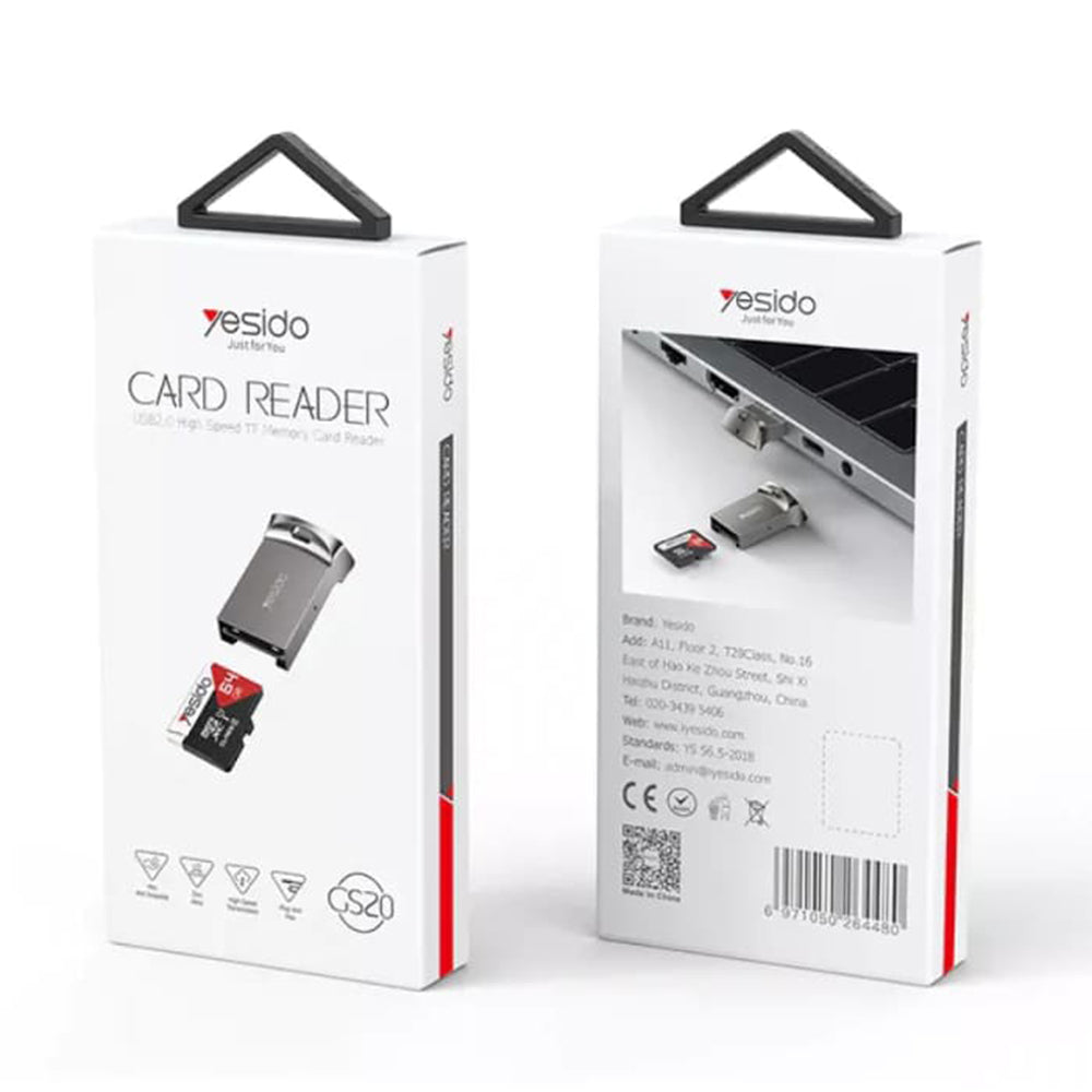 USB-kortinlukija Yesido GS20, microSD, Harmaa