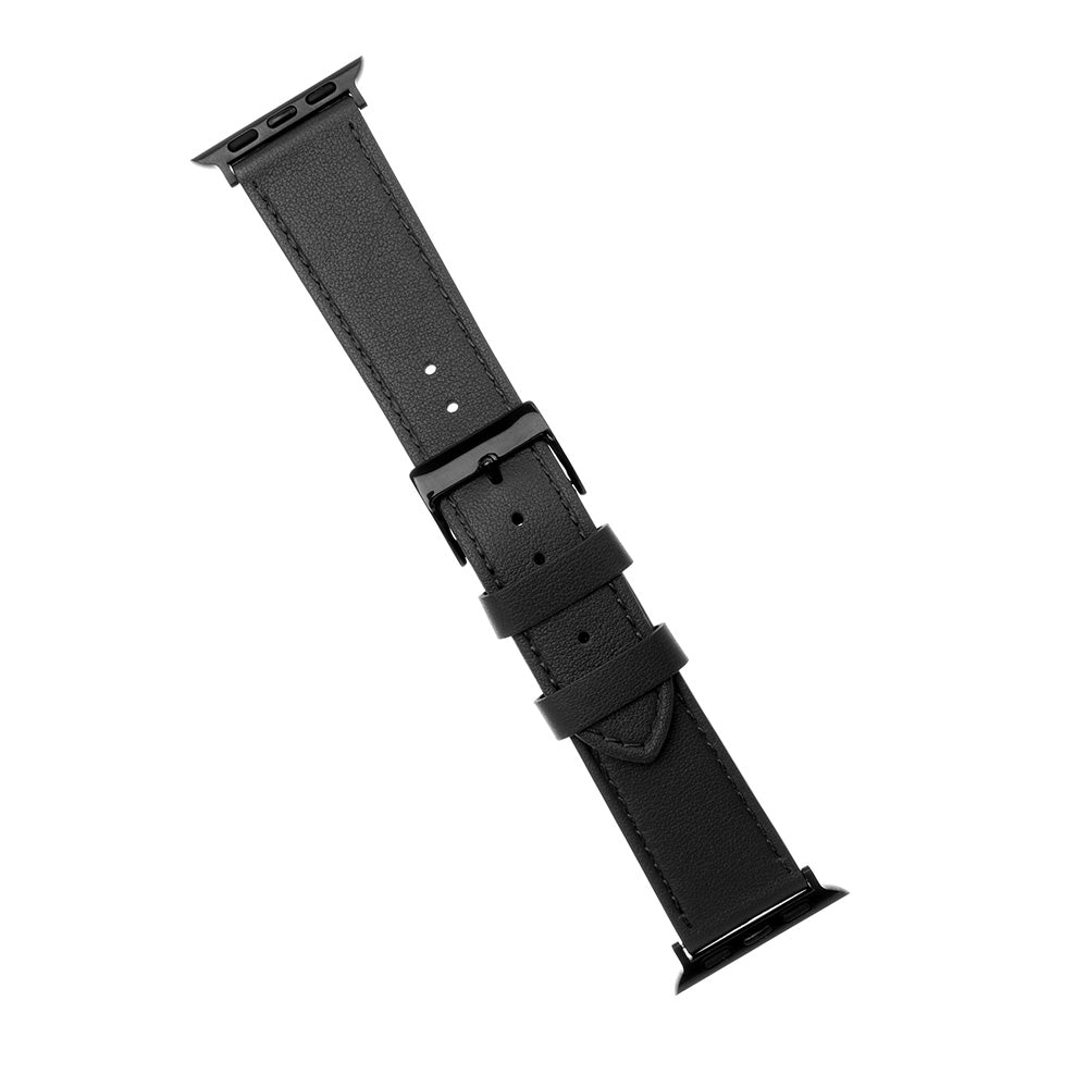 Fixed Leather -ranneke Apple Watch 42mm / 41mm / 40mm / 38mm -sarjalle, Musta