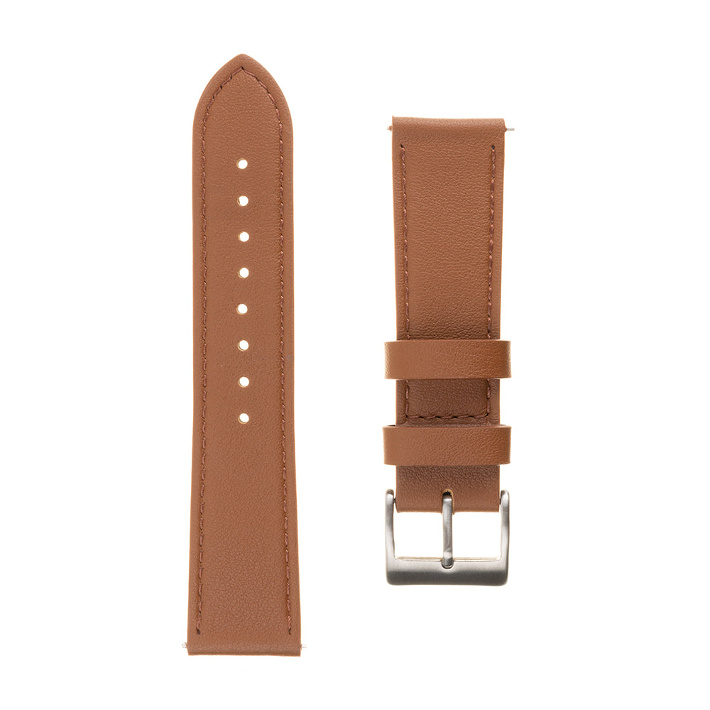 Fixed Leather -ranneke Samsung Galaxy Watch / Huawei Watch Series, 20mm, Ruskea