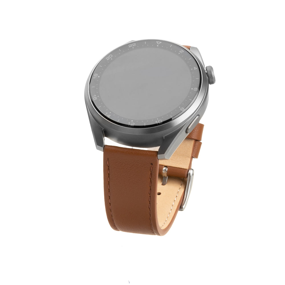 Fixed Leather -ranneke Samsung Galaxy Watch / Huawei Watch Series, 20mm, Ruskea