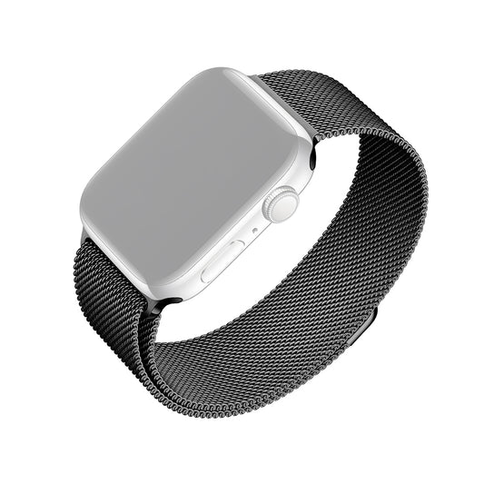 Fixed Mesh -ranneke Apple Watch 49mm / 46mm / 45mm / 44mm / 42mm -sarjalle, Musta
