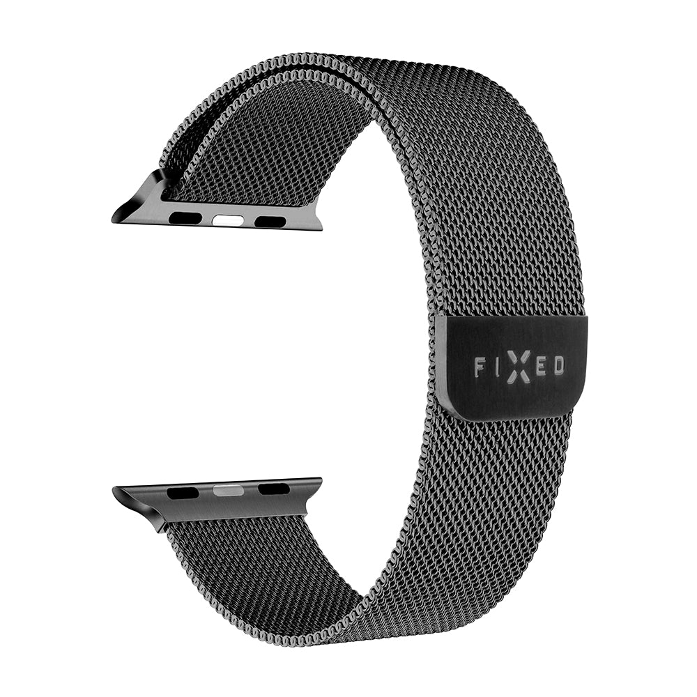 Fixed Mesh -ranneke Apple Watch 49mm / 46mm / 45mm / 44mm / 42mm -sarjalle, Musta