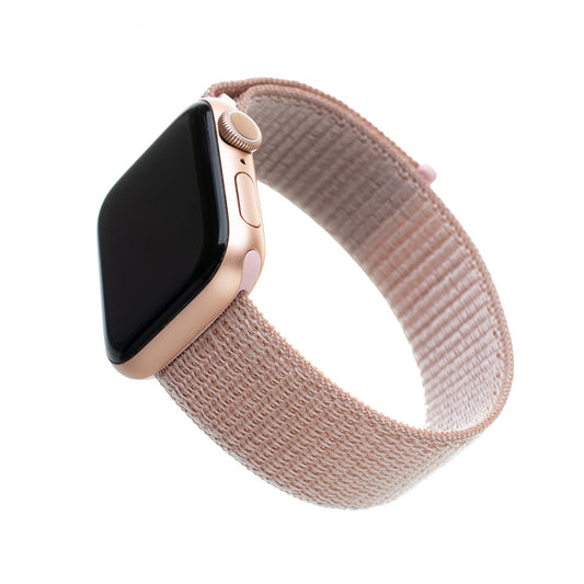 Fixed Nylon -ranneke Apple Watch 49mm / 46mm / 45mm / 44mm / 42mm -sarjalle, ruusukulta