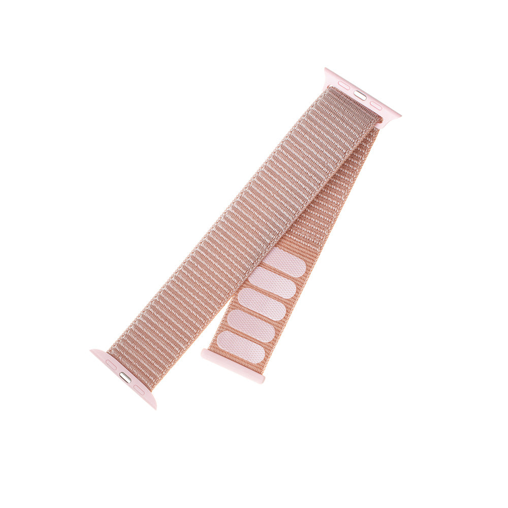 Fixed Nylon -ranneke Apple Watch 49mm / 46mm / 45mm / 44mm / 42mm -sarjalle, ruusukulta