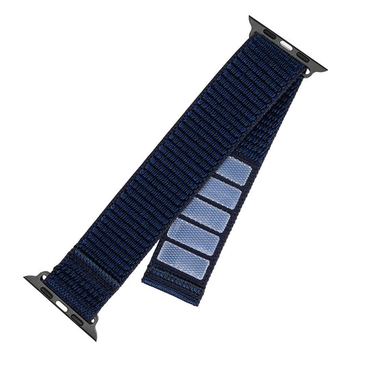 Fixed Nylon Sporty -ranneke Apple Watch 42mm / 41mm / 40mm / 38mm -sarjalle, Tummansininen