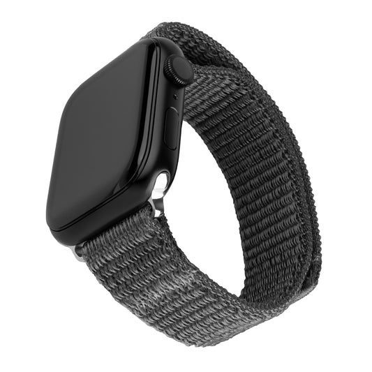 Fixed Nylon Sporty -ranneke Apple Watch 42mm / 41mm / 40mm / 38mm -sarjalle, Tummanharmaa