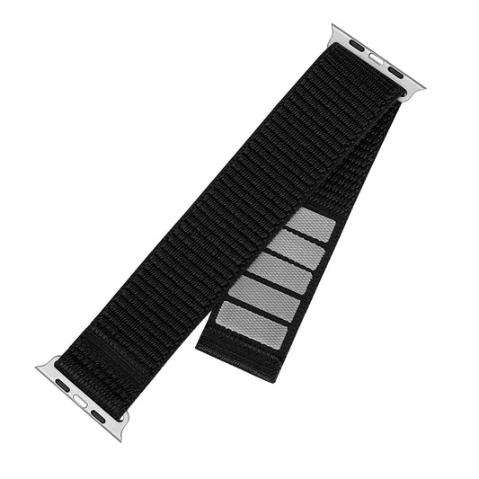 Fixed Nylon Sporty -ranneke Apple Watch 42mm / 41mm / 40mm / 38mm -sarjalle, Musta