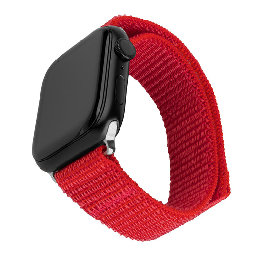 Fixed Nylon Sporty -ranneke Apple Watch 42mm / 41mm / 40mm / 38mm -sarjalle, Punainen