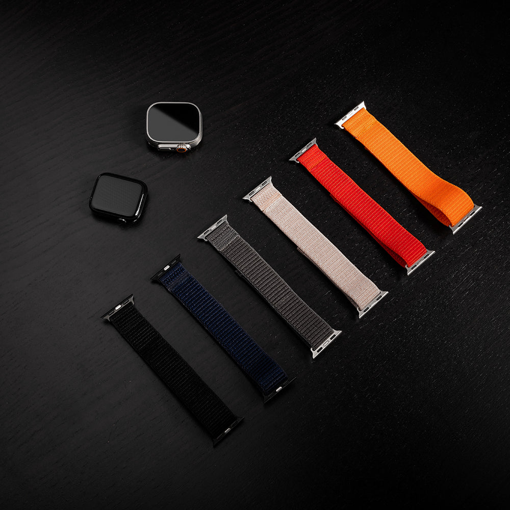 Fixed Nylon Sporty -ranneke Apple Watch 42mm / 41mm / 40mm / 38mm -sarjalle, Punainen
