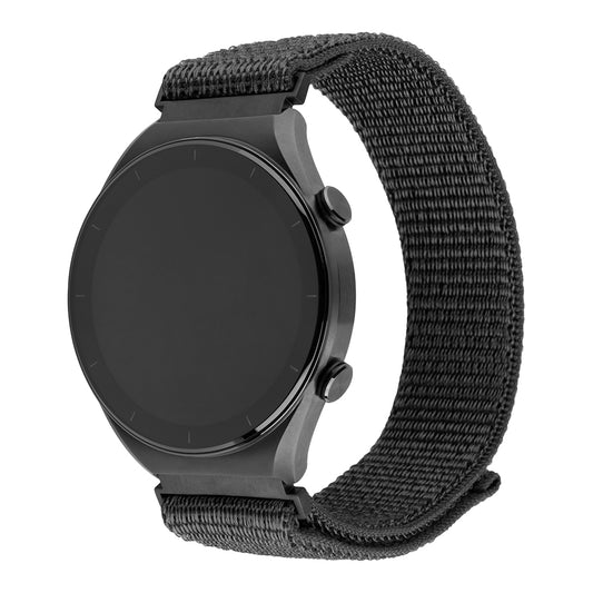 Fixed Nylon Sporty -ranneke Huawei Watch / Xiaomi Watch Series, 22mm, Tummanharmaa