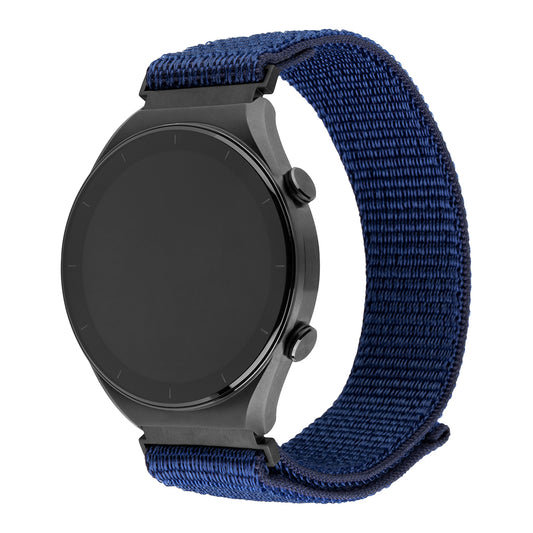 Fixed Nylon Sporty -ranneke Samsung Galaxy Watch / Huawei Watch Series, 20mm, Tumman sininen