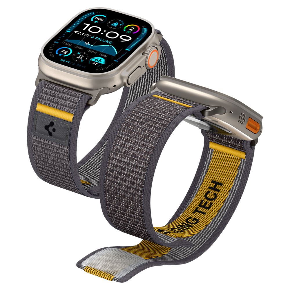 Spigen Athlex Air -ranneke Apple Watch 49mm / 46mm / 45mm / 44mm -sarjalle, Harmaa AMP09034