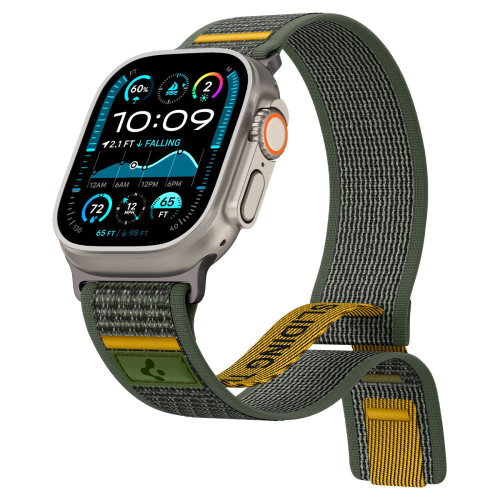 Spigen Athlex Air -ranneke Apple Watch 49mm / 46mm / 45mm / 44mm -sarjalle, Vihreä AMP09035