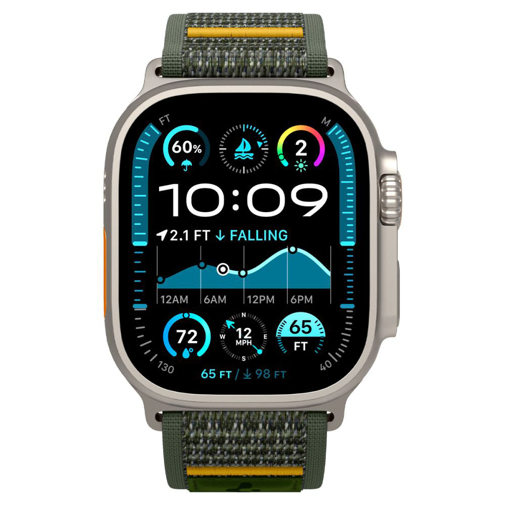 Spigen Athlex Air -ranneke Apple Watch 49mm / 46mm / 45mm / 44mm -sarjalle, Vihreä AMP09035