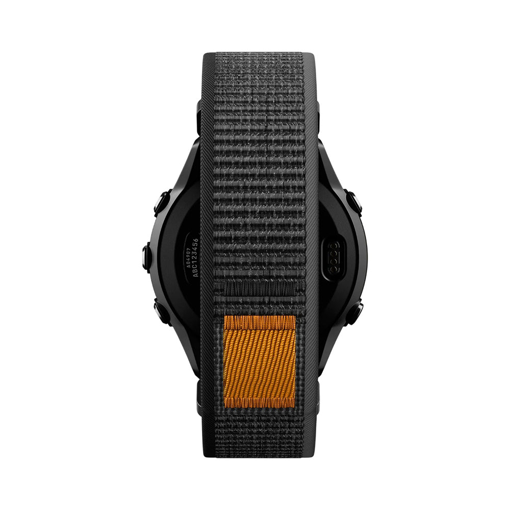 Spigen Athlex Air -ranneke Garmin Watch Fenix / Forerunner / Approach -sarjalle, 22 mm, musta oranssi AMP11426