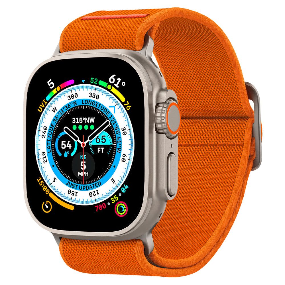 Spigen Fit Lite Ultra -ranneke Apple Watch 49mm / 46mm / 45mm / 44mm / 42mm -sarjalle, oranssi AMP05986