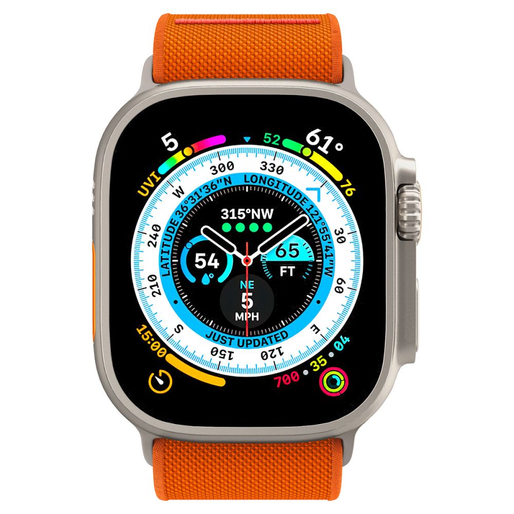 Spigen Fit Lite Ultra -ranneke Apple Watch 49mm / 46mm / 45mm / 44mm / 42mm -sarjalle, oranssi AMP05986