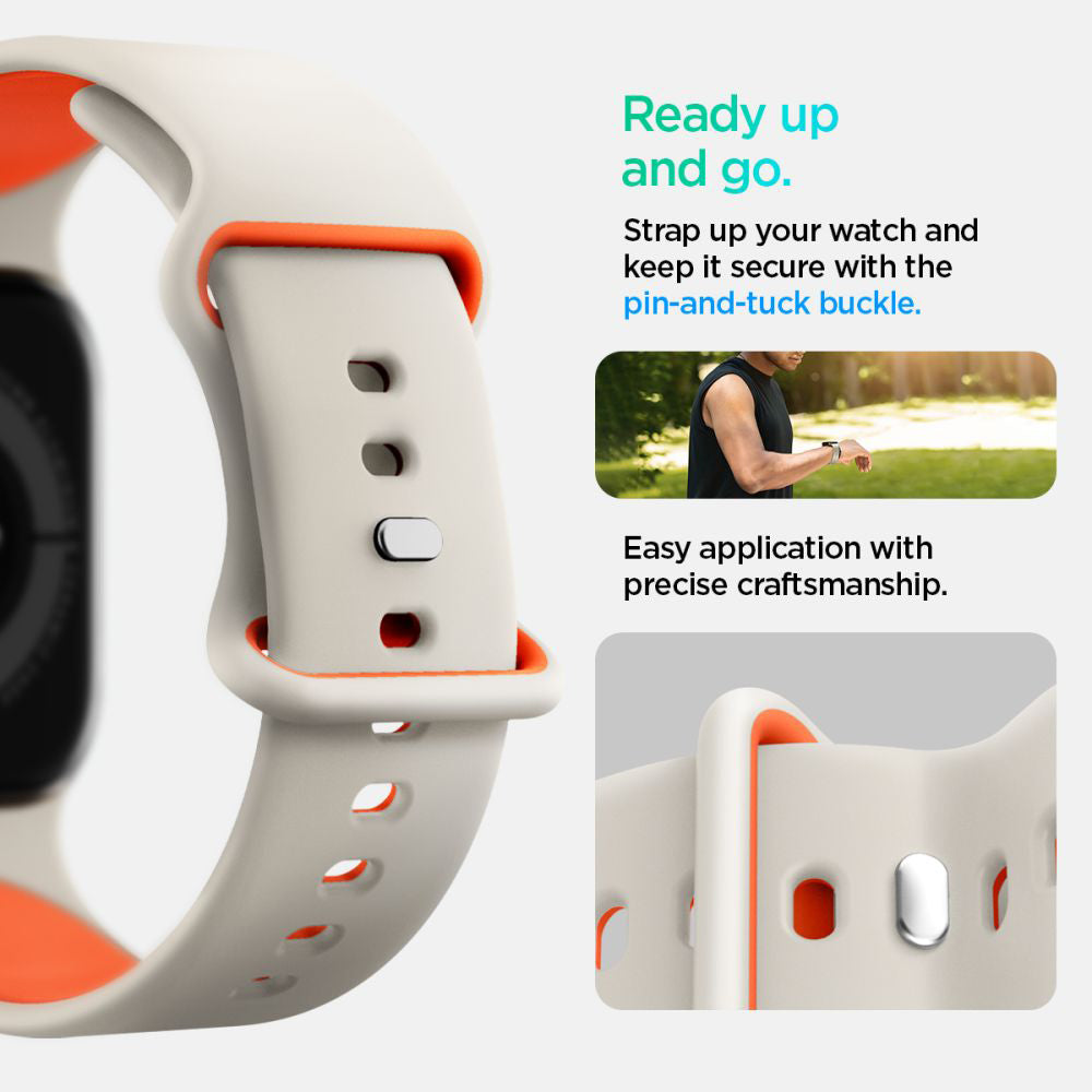 Spigen Nano Pop -ranneke Apple Watch 42mm / 41mm / 40mm / 38mm -sarjalle, Beige