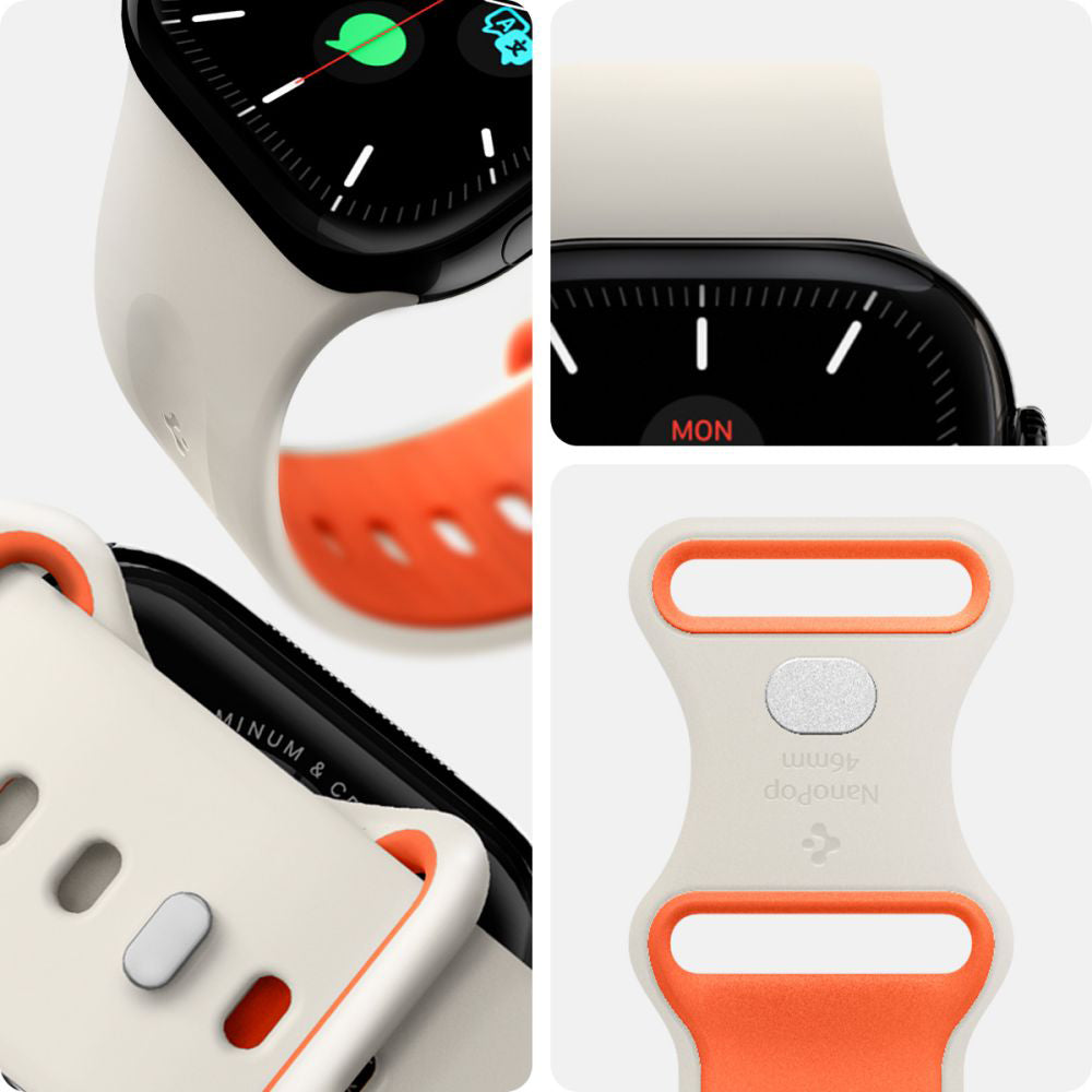 Spigen Nano Pop -ranneke Apple Watch 42mm / 41mm / 40mm / 38mm -sarjalle, Beige