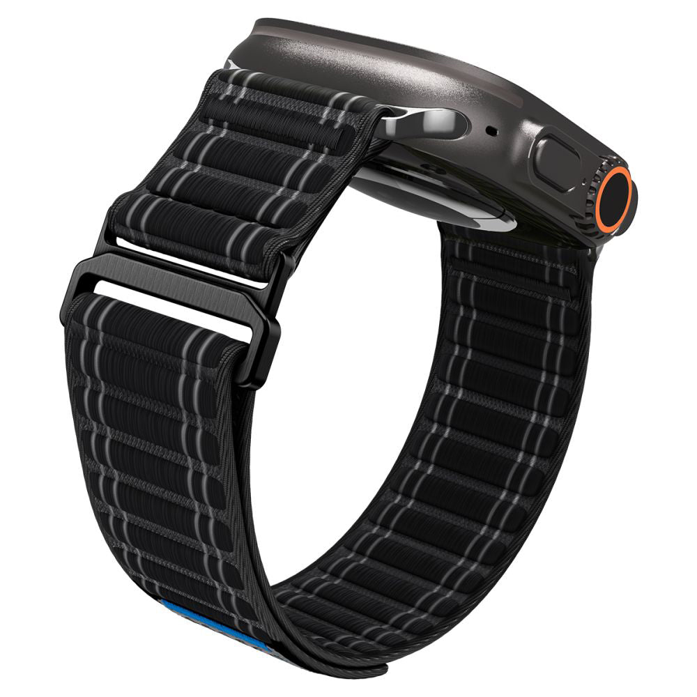 Spigen WBF0 -ranneke Apple Watch 49mm / 46mm / 45mm / 44mm -sarjoille, Musta AMP10141