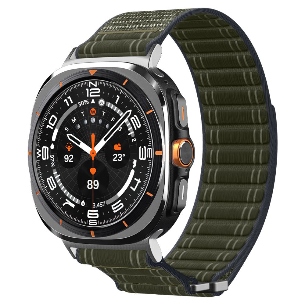 Spigen WBF0 -ranneke Samsung Galaxy Watch Ultra -älyrannekellolle, vihreä AMP10147