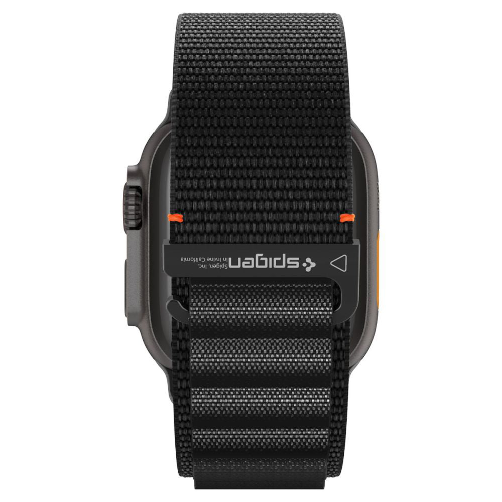 Spigen WBF1 -ranneke Apple Watch 49mm / 46mm / 45mm / 44mm -sarjoille, Musta AMP10144