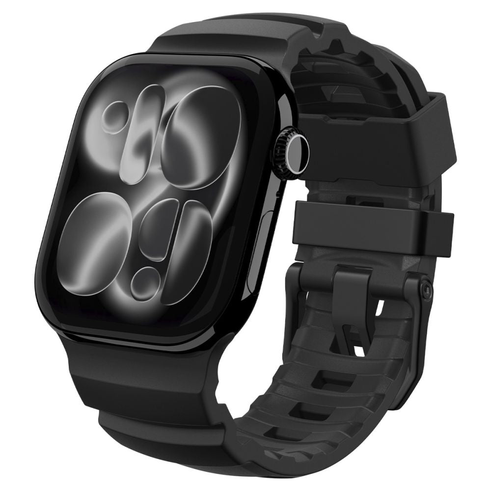 Spigen WBS2 -ranneke Apple Watch 49mm / 46mm / 45mm / 44mm -sarjalle, Musta AMP10508