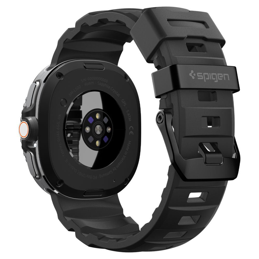 Spigen WBS2 -ranneke Samsung Galaxy Watch8 / Watch8 Classic Series -kelloille, musta AMP10151