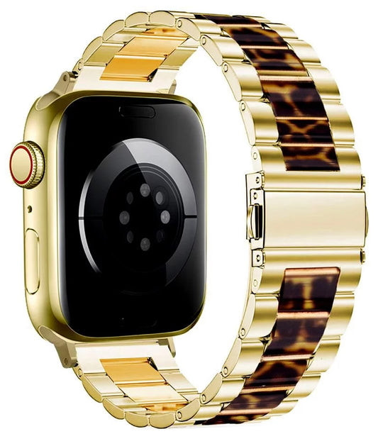 Tech-Protect Modern Leopard Strap for Apple Watch 42mm / 41mm / 40mm Series, Golden
