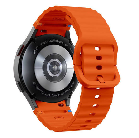 Tech-Protect silikoniurheiluranneke Samsung Galaxy Watch7 / Watch FE / Watch6 / Watch5 / Watch4 sarjalle, oranssi